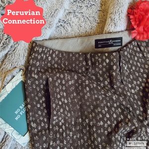 Peruvian Connection boho print wide leg slacks 6